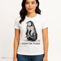 Fight Or Flight Funny Penguin Pun Meme Women's T-Shirt thumb 4