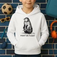Fight Or Flight Funny Penguin Pun Meme Kids Hoodie thumb 2