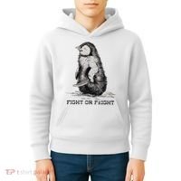 Fight Or Flight Funny Penguin Pun Meme Kids Hoodie thumb 4