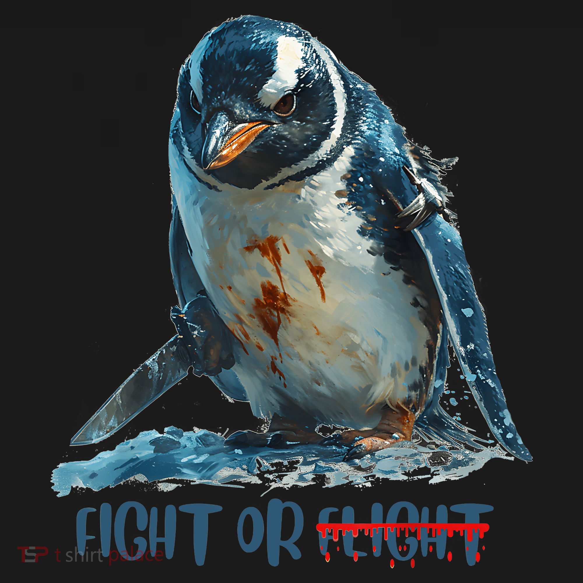Fight Or Flight Funny Penguin Quote Coaster