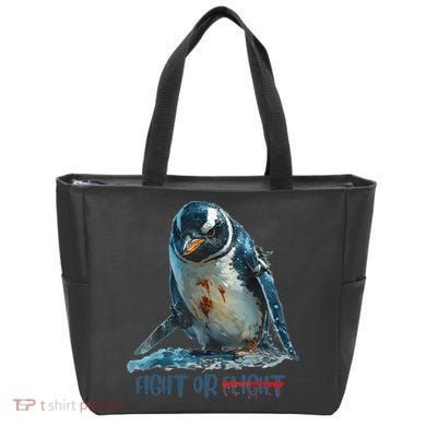 Fight Or Flight Funny Penguin Quote Tote Bag