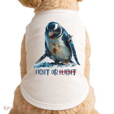Fight Or Flight Funny Penguin Quote Doggie Tank