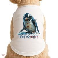 Fight Or Flight Funny Penguin Quote Doggie Tank thumb 0