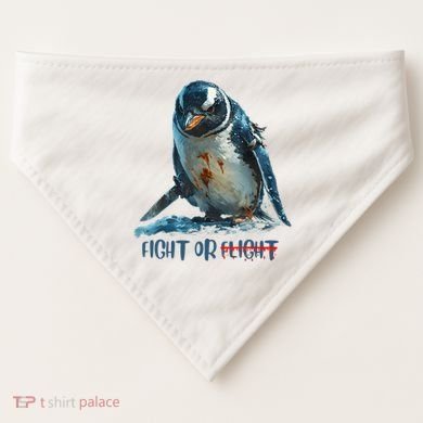 Fight Or Flight Funny Penguin Quote USA-Made Doggie Bandana