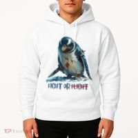 Fight Or Flight Funny Penguin Quote Hoodie thumb 2