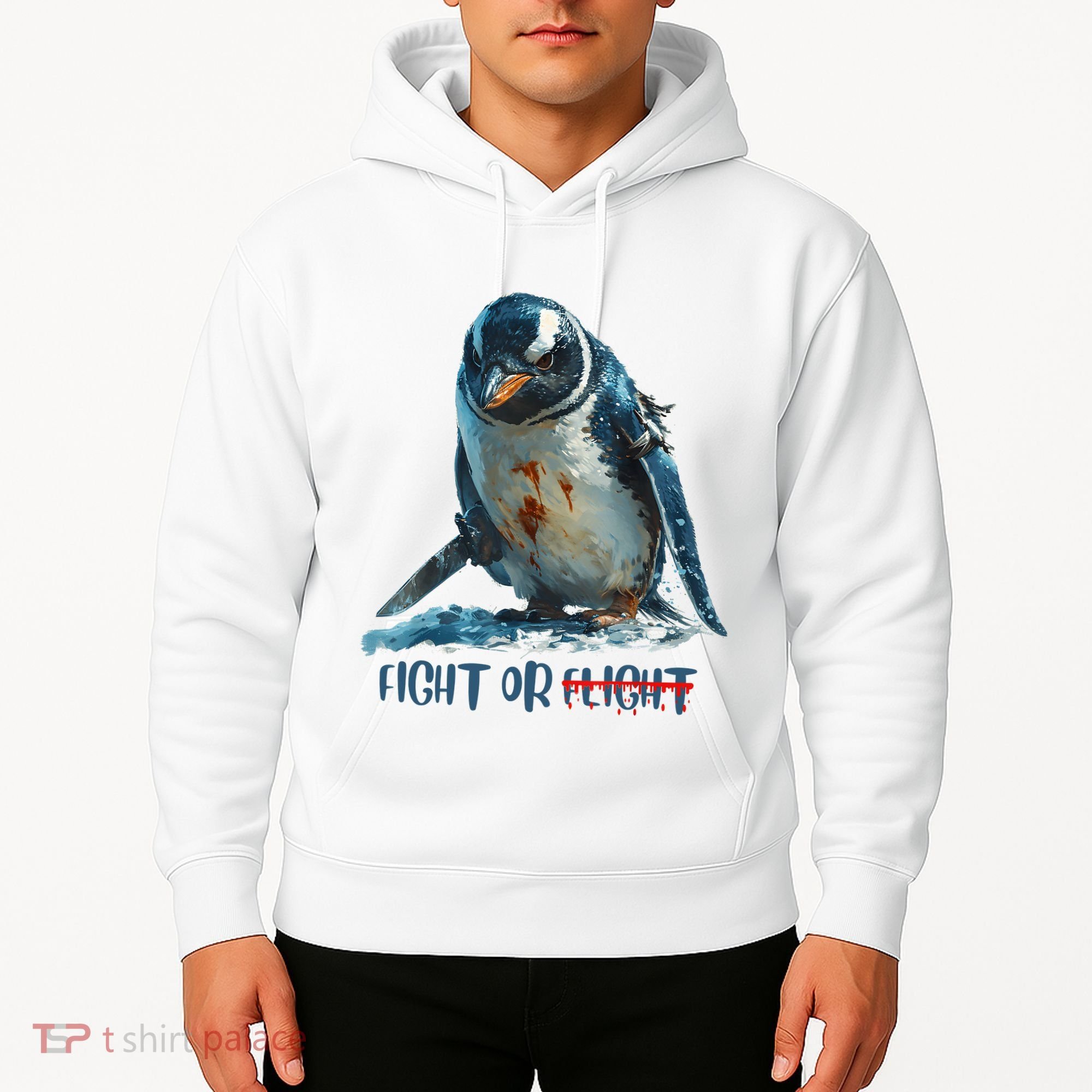 Fight Or Flight Funny Penguin Quote Hoodie