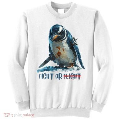 Fight Or Flight Funny Penguin Quote Sweatshirt