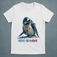 Fight Or Flight Funny Penguin Quote T-Shirt thumb 5