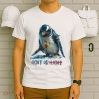 Fight Or Flight Funny Penguin Quote T-Shirt thumb 6