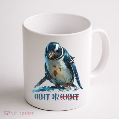 Fight Or Flight Funny Penguin Quote Coffee Mug back