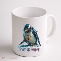 Fight Or Flight Funny Penguin Quote Coffee Mug thumb 1