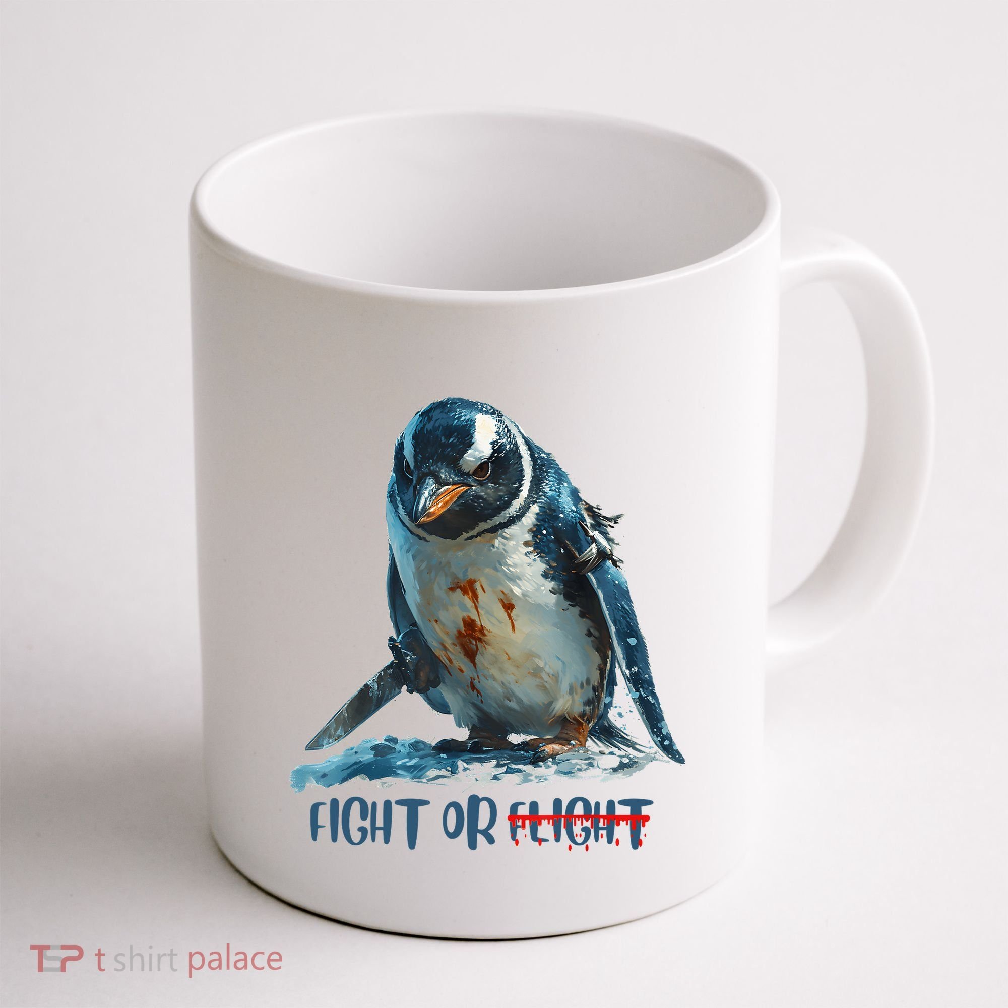 Fight Or Flight Funny Penguin Quote Coffee Mug