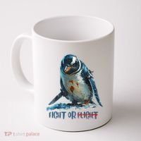 Fight Or Flight Funny Penguin Quote Coffee Mug thumb 0
