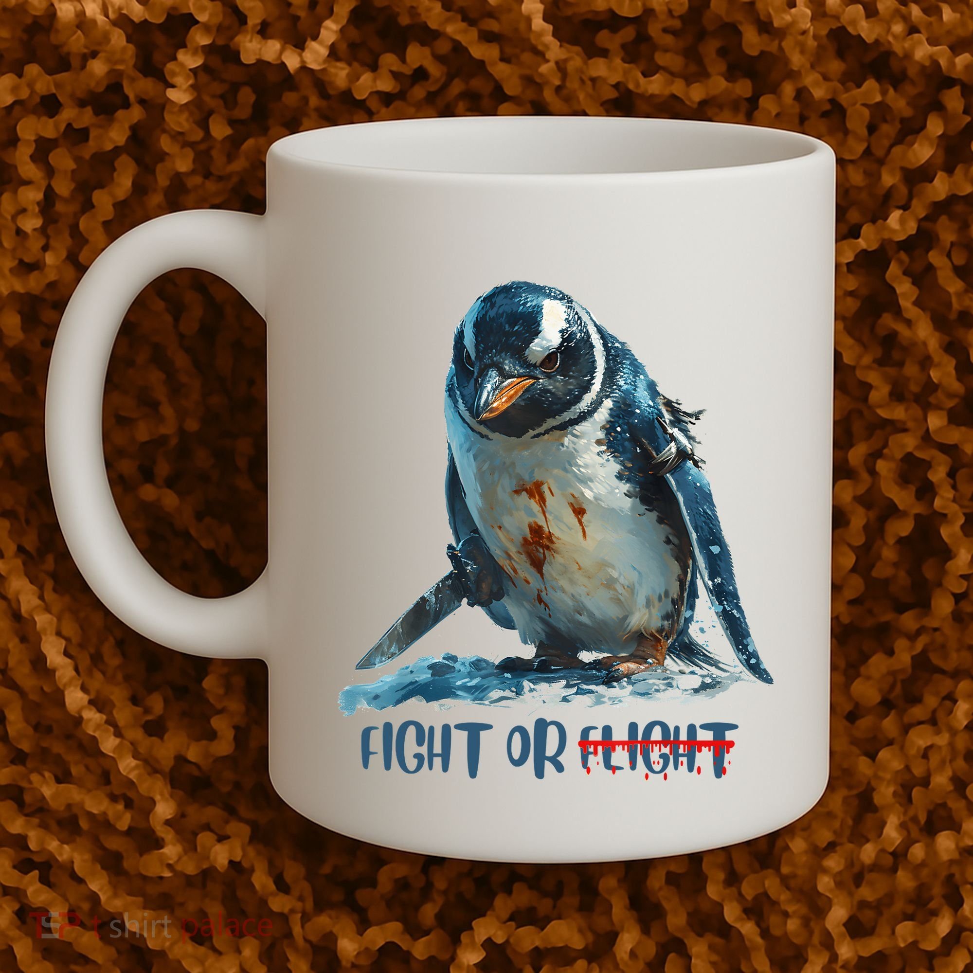 Fight Or Flight Funny Penguin Quote Coffee Mug