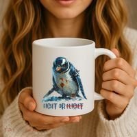 Fight Or Flight Funny Penguin Quote Coffee Mug thumb 3