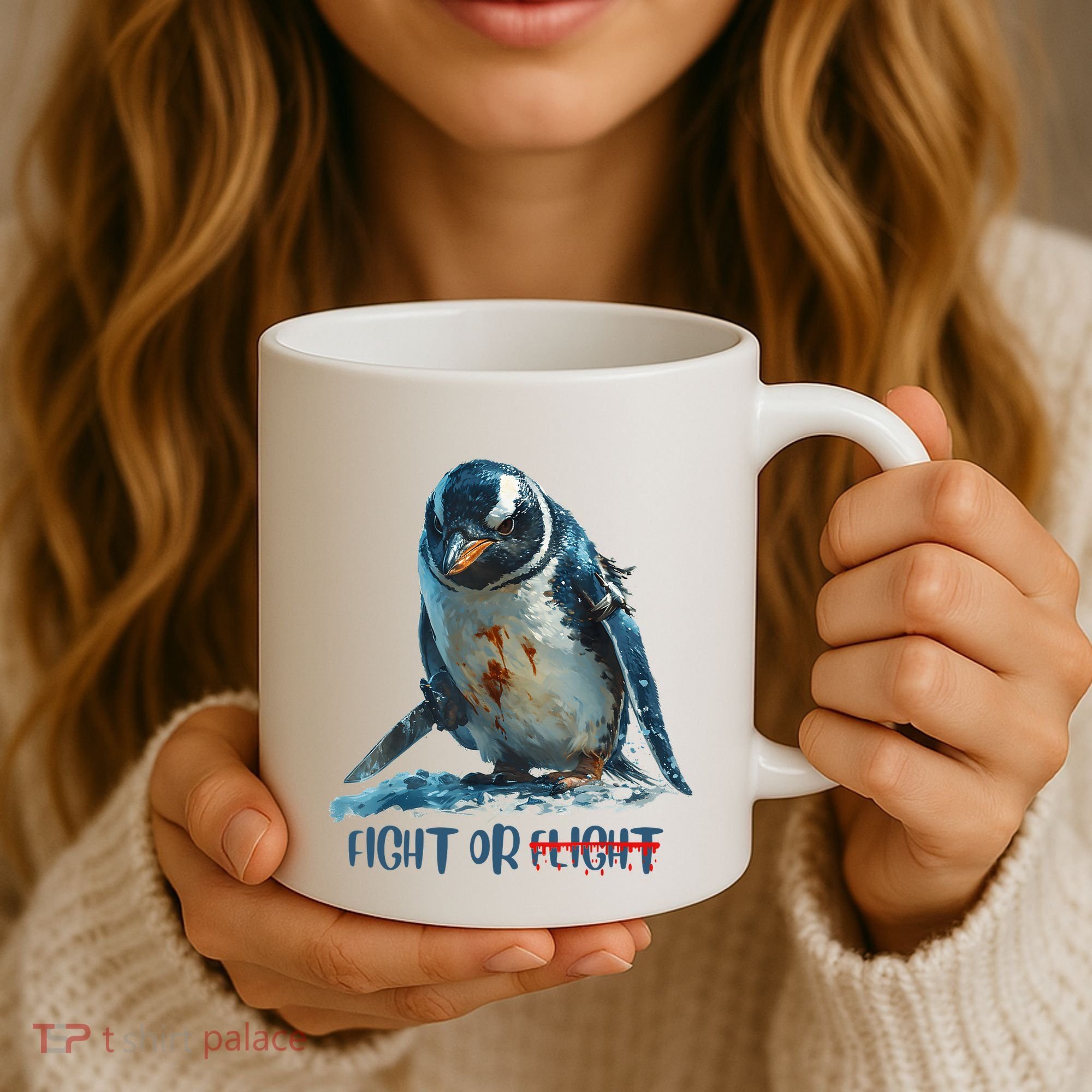 Fight Or Flight Funny Penguin Quote Coffee Mug