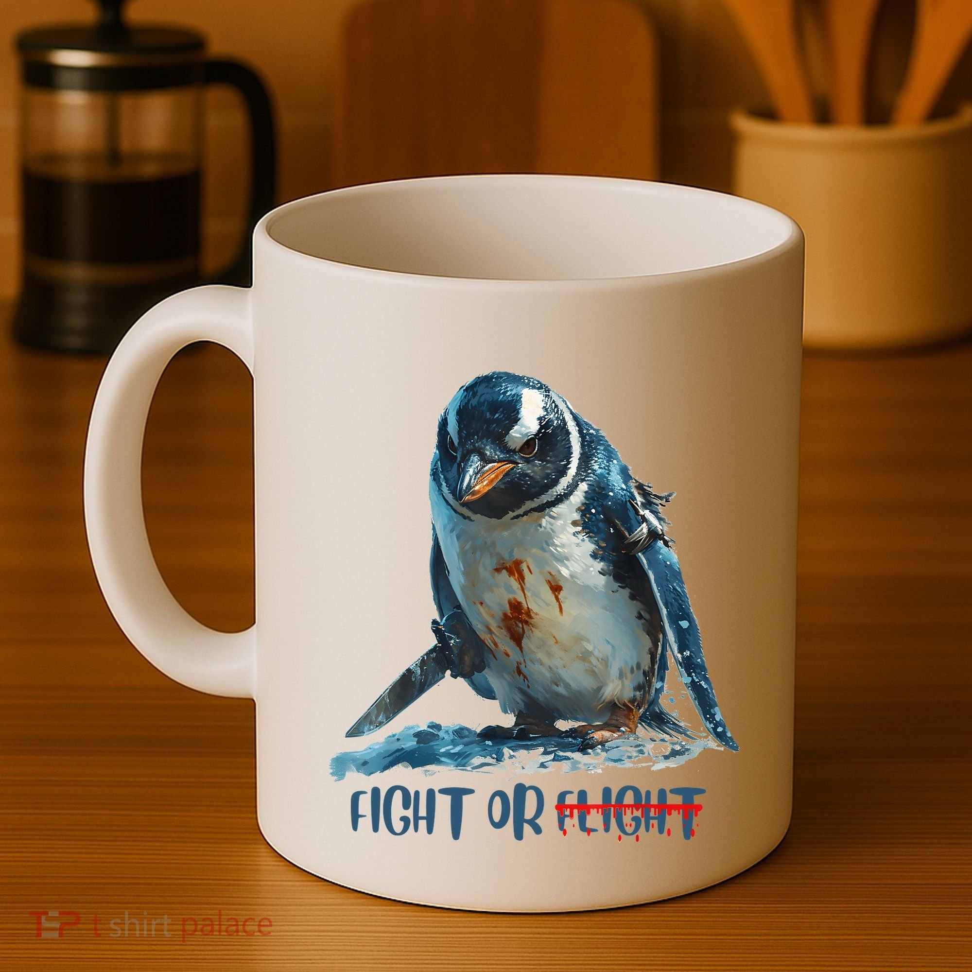 Fight Or Flight Funny Penguin Quote Coffee Mug