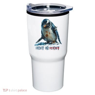 Fight Or Flight Funny Penguin Quote Tumbler
