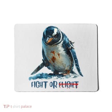 Fight Or Flight Funny Penguin Quote Mousepad