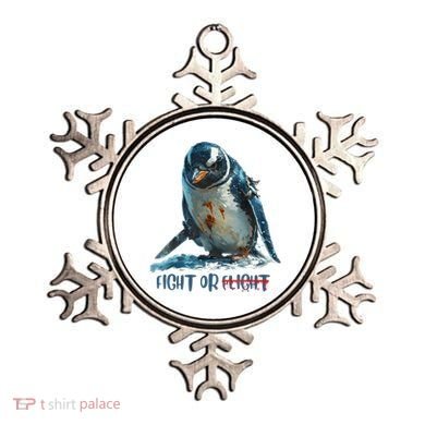 Fight Or Flight Funny Penguin Quote Ornament