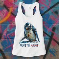Fight Or Flight Funny Penguin Quote Women's Tank Top thumb 3