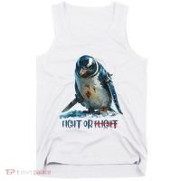 Fight Or Flight Funny Penguin Quote Tank Top thumb 0