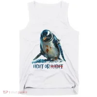 Fight Or Flight Funny Penguin Quote Tank Top thumb 0