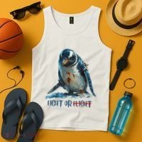 Fight Or Flight Funny Penguin Quote Tank Top thumb 4