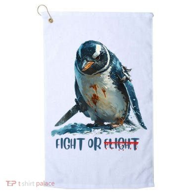 Fight Or Flight Funny Penguin Quote Golf Towel