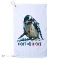 Fight Or Flight Funny Penguin Quote Golf Towel thumb 0