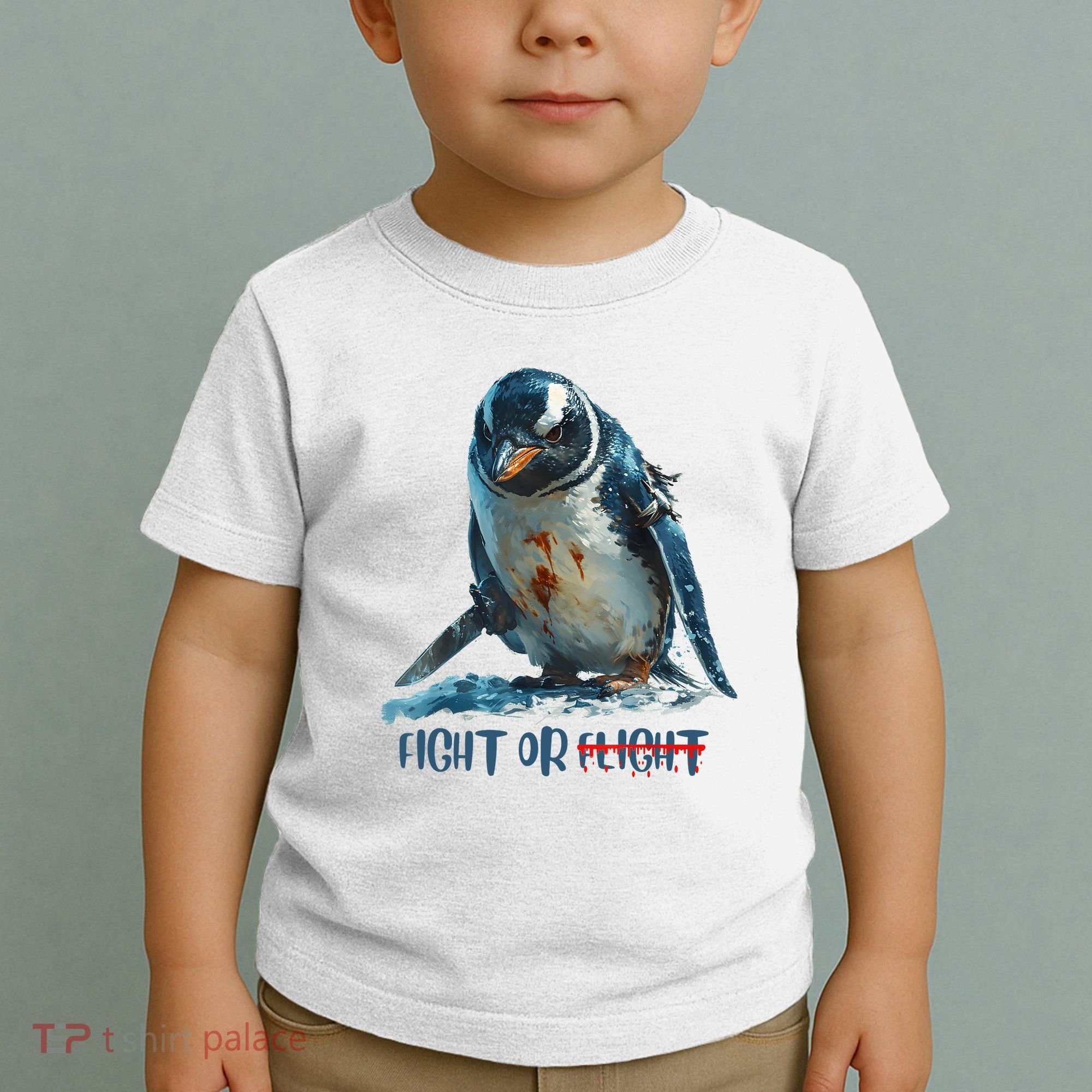 Fight Or Flight Funny Penguin Quote Toddler T-Shirt