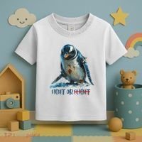 Fight Or Flight Funny Penguin Quote Toddler T-Shirt thumb 3
