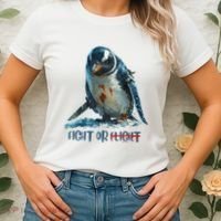 Fight Or Flight Funny Penguin Quote Women's T-Shirt thumb 2