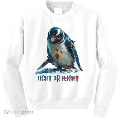 Fight Or Flight Funny Penguin Quote Kids Sweatshirt