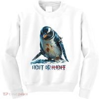 Fight Or Flight Funny Penguin Quote Kids Sweatshirt thumb 0