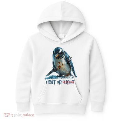 Fight Or Flight Funny Penguin Quote Kids Hoodie