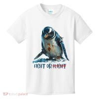 Fight Or Flight Funny Penguin Quote Kids T-Shirt thumb 0