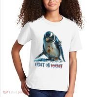 Fight Or Flight Funny Penguin Quote Kids T-Shirt thumb 2