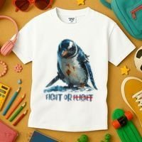 Fight Or Flight Funny Penguin Quote Kids T-Shirt thumb 3