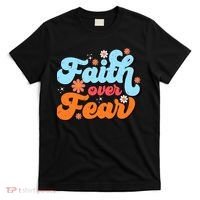 Faith Over Fear Floral Vintage Retro T-Shirt thumb 0
