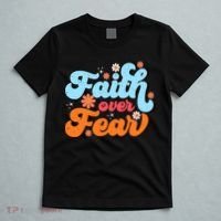 Faith Over Fear Floral Vintage Retro T-Shirt thumb 5