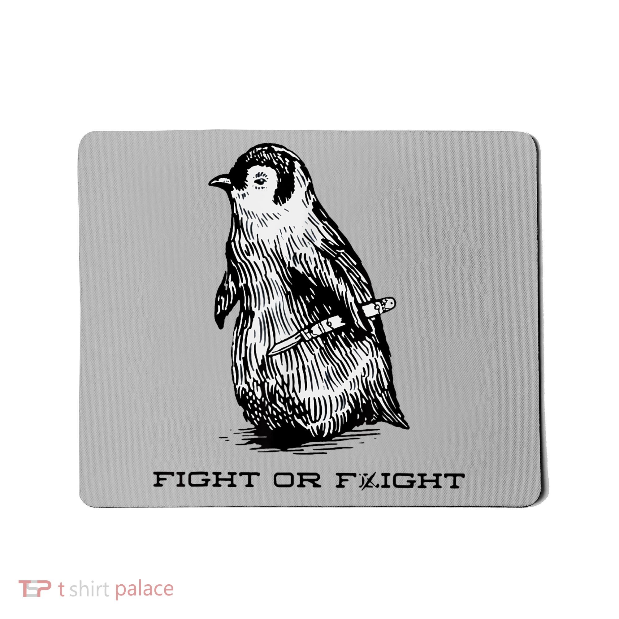 Fight Or Flight Funny Penguin Pun Fight Or Flight Meme Mousepad