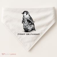Fight Or Flight Funny Penguin Pun Fight Or Flight Meme USA-Made Doggie Bandana thumb 0