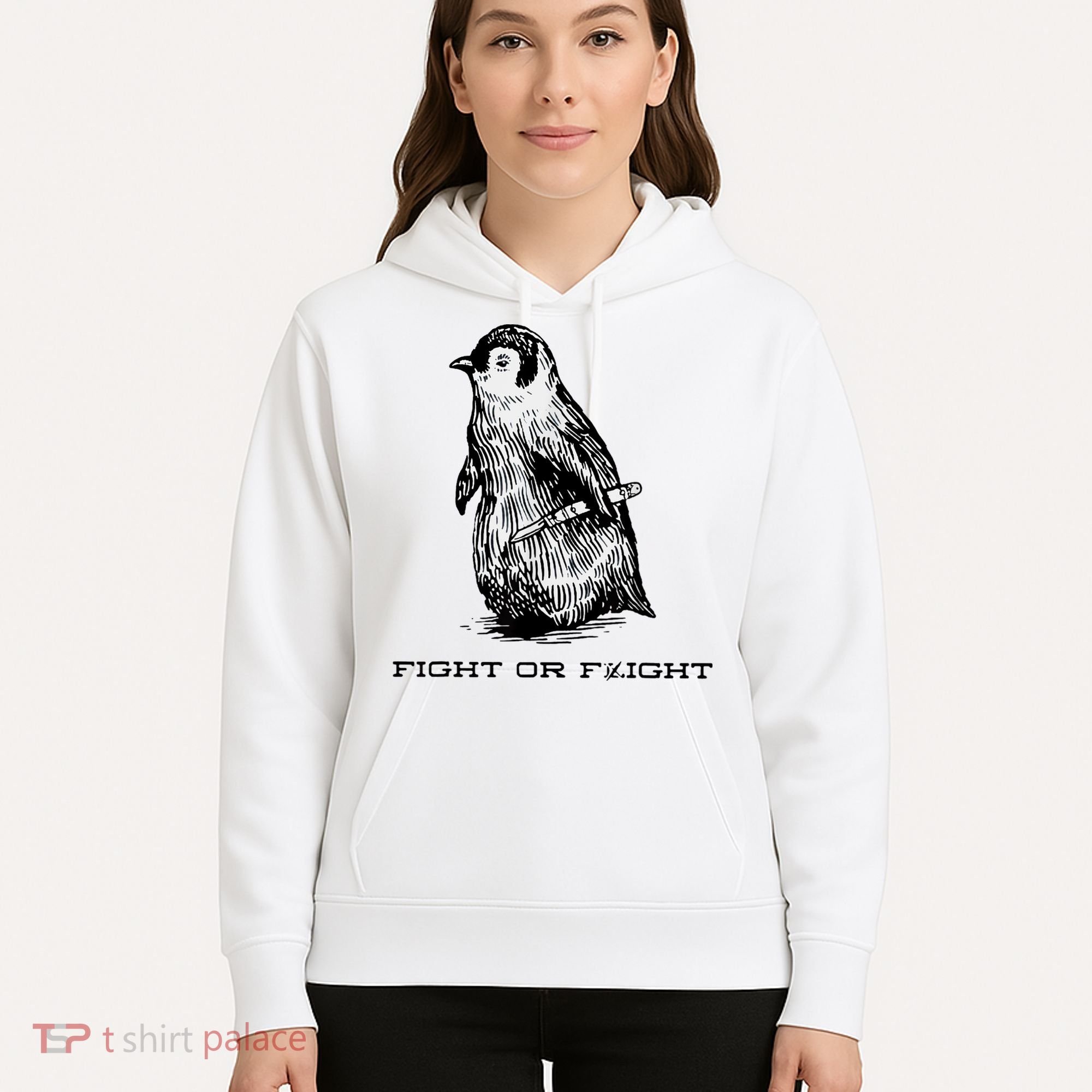 Fight Or Flight Funny Penguin Pun Fight Or Flight Meme Hoodie