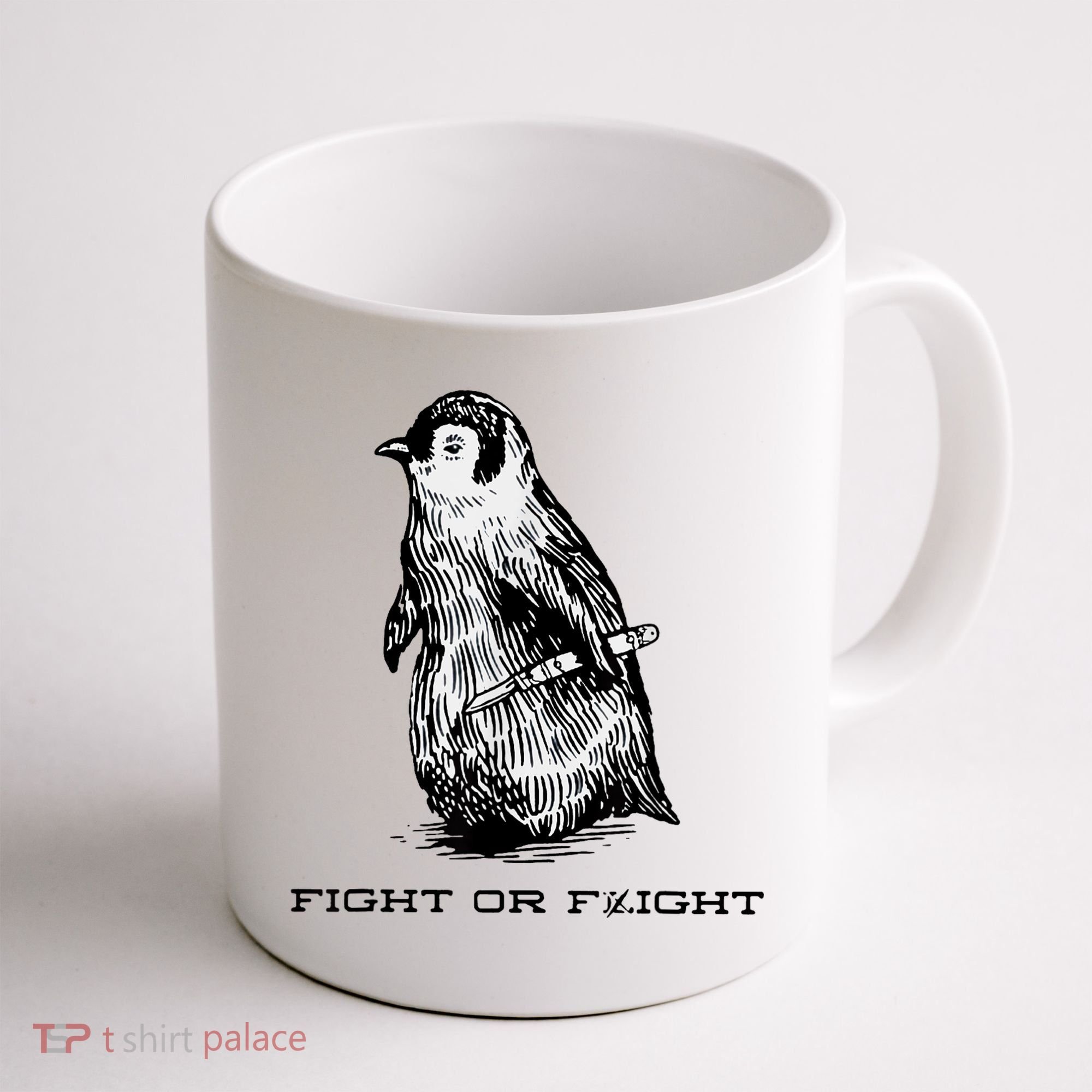 Fight Or Flight Funny Penguin Pun Fight Or Flight Meme Coffee Mug