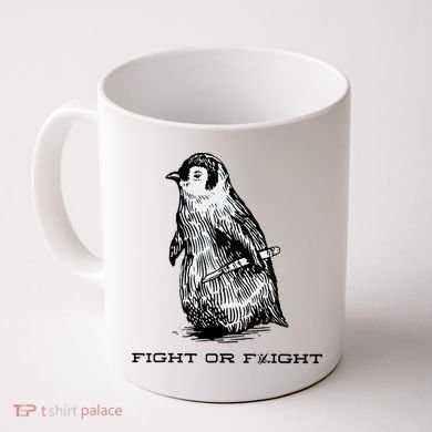Fight Or Flight Funny Penguin Pun Fight Or Flight Meme Coffee Mug