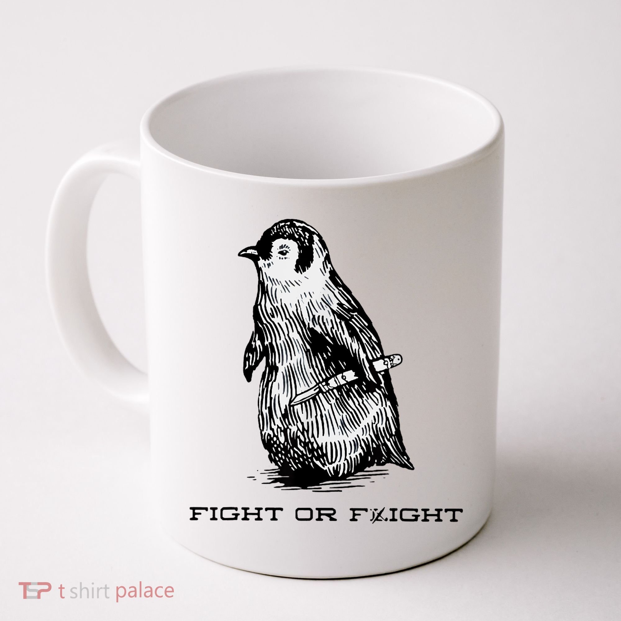 Fight Or Flight Funny Penguin Pun Fight Or Flight Meme Coffee Mug