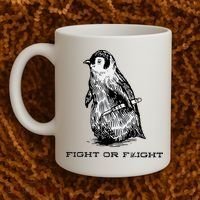Fight Or Flight Funny Penguin Pun Fight Or Flight Meme Coffee Mug thumb 2