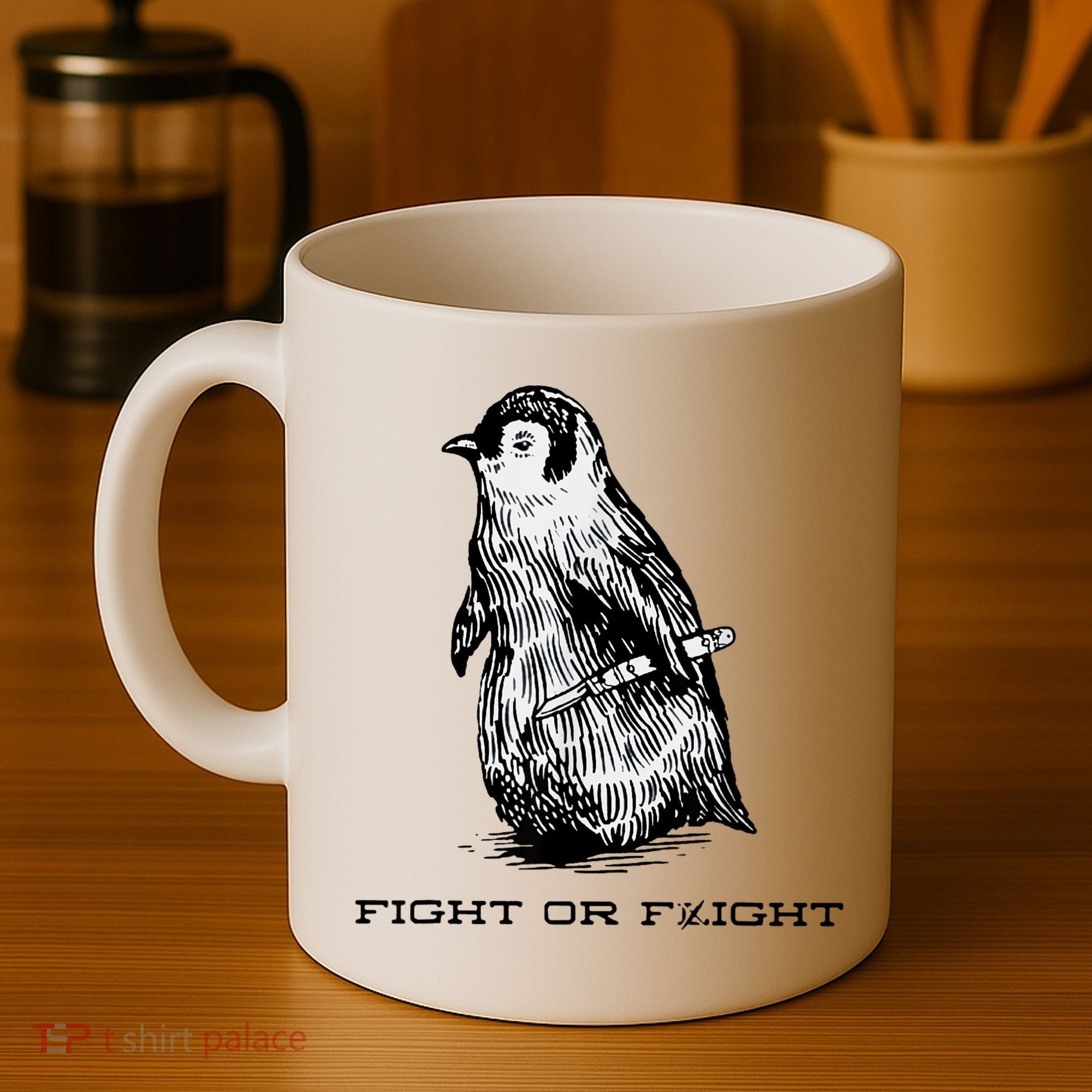 Fight Or Flight Funny Penguin Pun Fight Or Flight Meme Coffee Mug