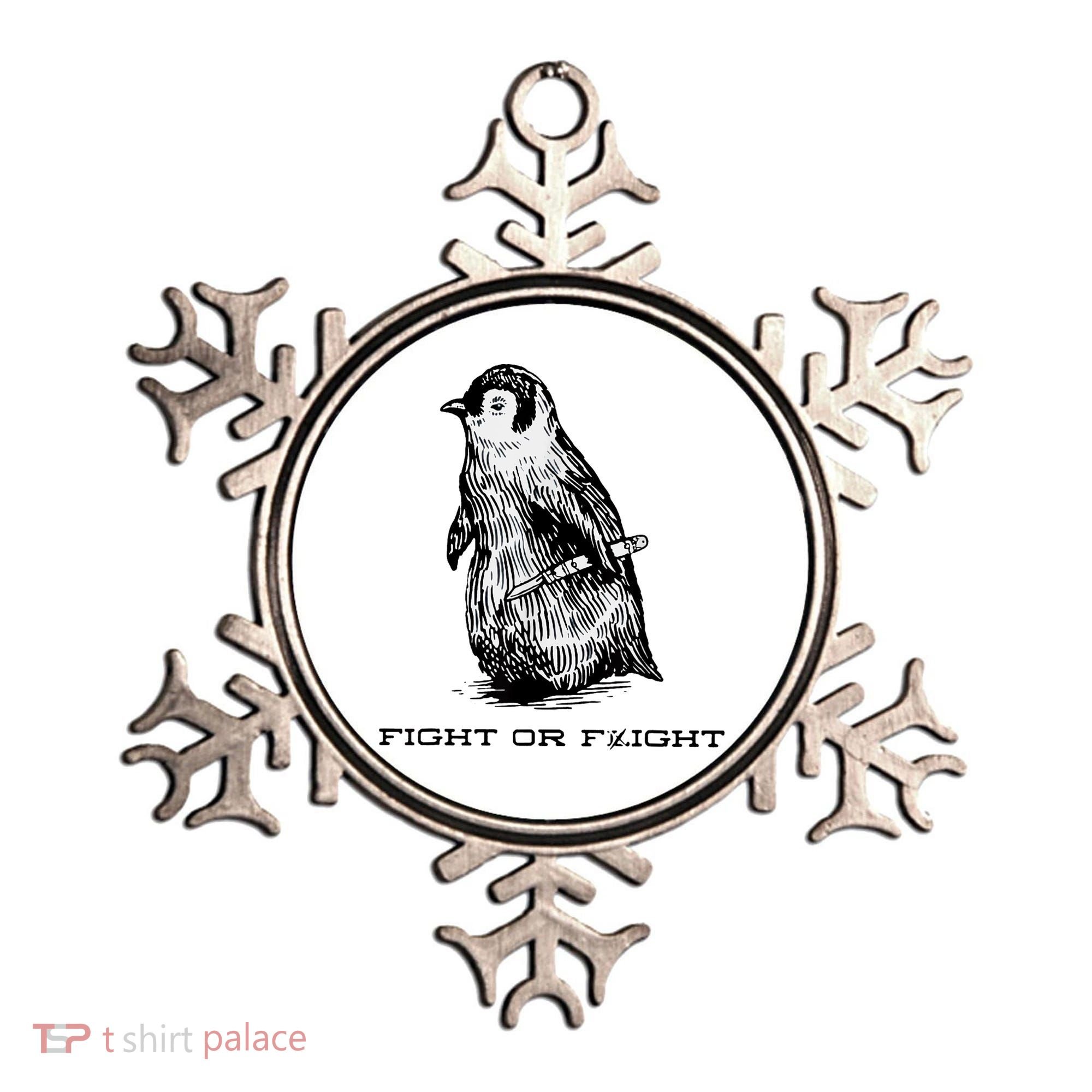 Fight Or Flight Funny Penguin Pun Fight Or Flight Meme Ornament